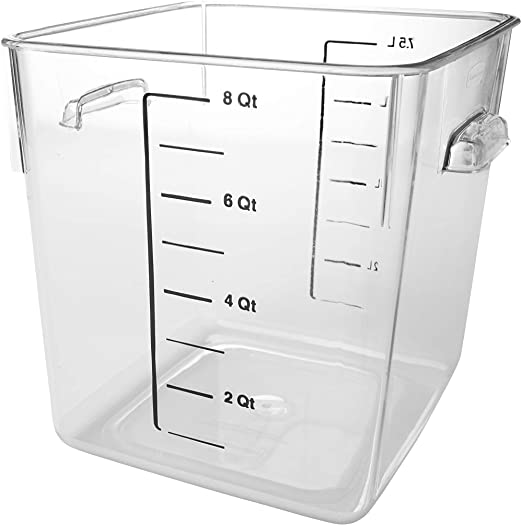 Rubbermaid Commercial Space Saving Food Storage Container, 8 Quart, Clear (FG630800CLR)