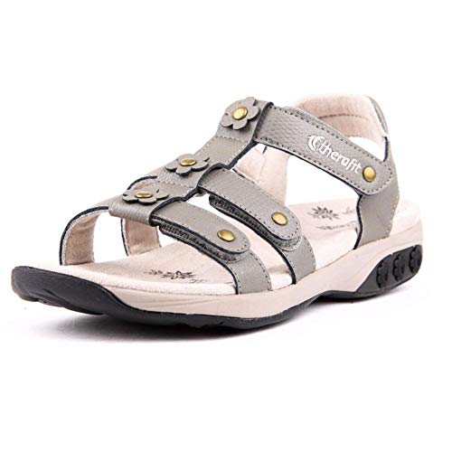 Therafit Claire Women's Leather Gladiator Adjustable Sandal - for Plantar Fasciitis/Foot Pain