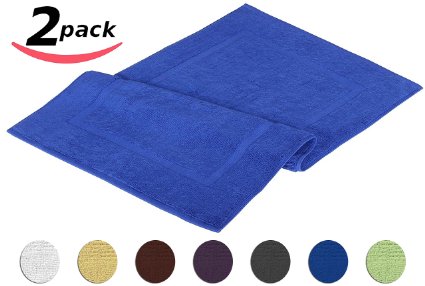 Luxury Hotel-Spa Tub-Shower Bath Mat - Floor Mat - 2 Pack, Royal Blue, 100% Ringspun Cotton, Luxury Size, Maximum Absorbency, Machine Washable (21 inch by 34 inch) by Utopia Towel