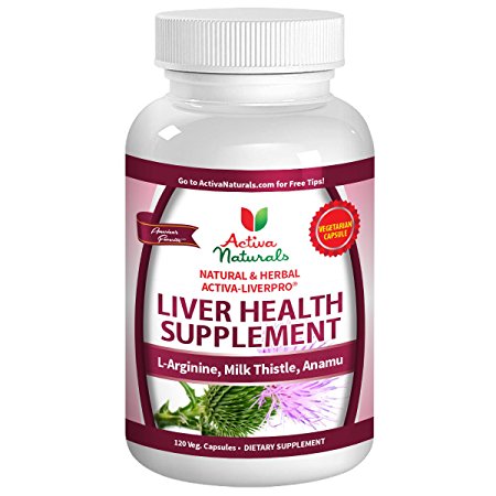 Activa Naturals Liver Health Supplement - 120 Vegetarian Capsules - Natural & Herbal Milk Thistle, L-Arginine & Anamu for Liver & Immune System Support