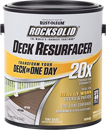 Rust-Oleum 319368 RockSolid 20X Deck Resurfacer, 1 Gallon, Cape Cod Gray