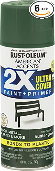 Rust-Oleum 327952-6PK American Accents Ultra Cover 2X, 6 Pack, Semi Gloss Hunter Green