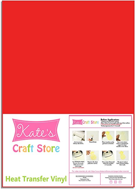 Three (3) 12" x 15" Sheets of Siser Easyweed Iron-on Heat Transfer Vinyl (HTV) (Bright Red)