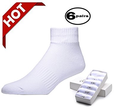 Ankle Socks with Gift Box Black, White 6 Pairs Cotton
