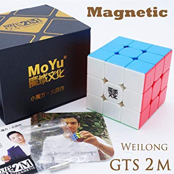 MAGNETIC *Weilong GTS v2 M* - Magnetized MoYu 3x3 Professional & Competition Speed Cube Magic Cube Brain Game 3D Puzzle - STICKERLESS