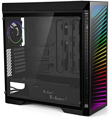 Gaming Case Full Tower, with Tempered Glass Side Panel & ARGB LED Mirror, Supports 7x120mm Fans, GAMEMAX Abyss-TR