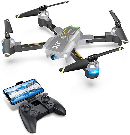 Drones with Camera for Adults – 120° Wide-Angle 720P HD Camera, Beginner Friendly, RTF One Key Take Off/Landing, Optical Flow Positioning, Trajectory Flight, APP Control, Altitude Hold, Headless Mode