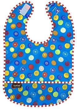 Kushies Waterproof Bib, Blue Circle, Infant