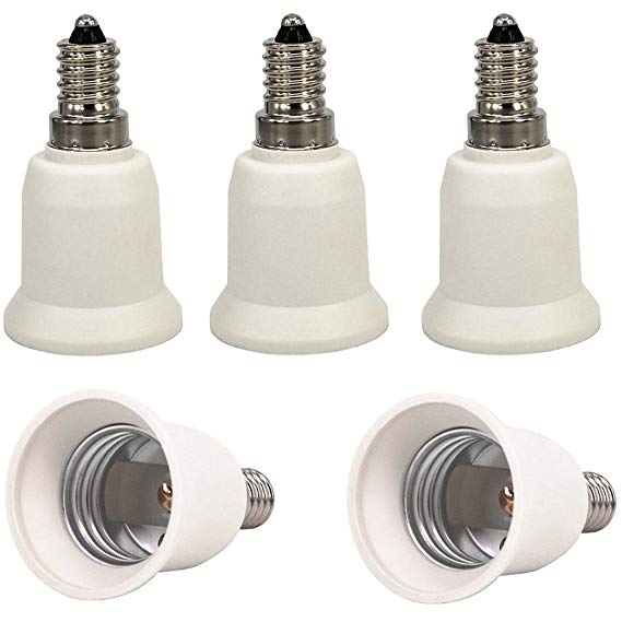 5pcs E14 to E27 E26 Lamp Bulb Base Socket Lamp Holder Converter Adapter for Lamp Converter, LED Lamp Socket Adapter