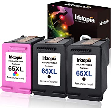 Inktopia Remanufactured for HP 65 XL 65XL Ink Cartridge High Yield, 2 Black and 1 Tri-Color, Use with HP Deskjet 3755 3752 3758 3732 3730 3721 3720 2624 2622 All-in-one Printer High Yield