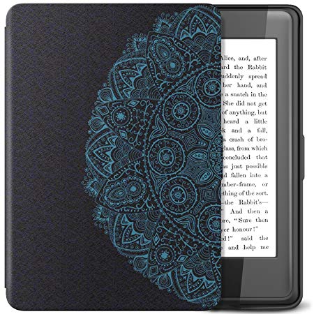 TiMOVO Kindle Paperwhite Case - PU Leather Smart Cover Case with Auto Wake/Sleep Function for Amazon Kindle Paperwhite (Fits 2012, 2013, 2015 and 2016 Versions) Tablet, Blue Pattern