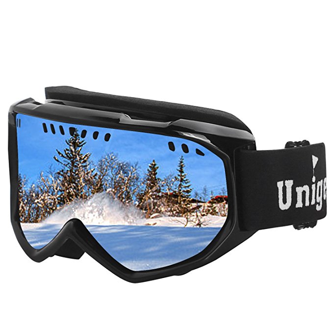 Unigear Ski Goggles, Anti-fog Snow Snowboard OTG Goggles 100% UV Protection for Men, Women and Youth