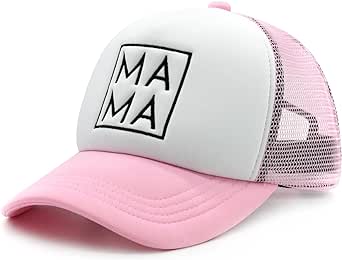 Waldeal Mama Trucker Hat, Thank You Gifts for Mother, Adjustable Embroidered Mom Baseball Mesh Snapback Cap for Women Pink