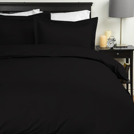 Sweet Home Collection Egyptian Quality 3-Piece Duvet Set, Black, Full/Queen