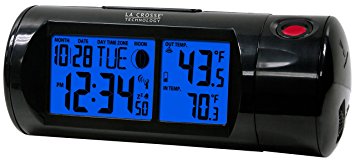 La Crosse Technology 616-143 Projection Alarm Clock with Backlight with In/Out Temp