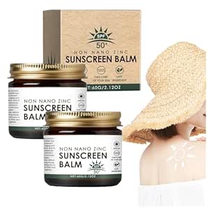 Beef Tallow Sunscreen Balm Spf 50, Beef Tallow Sunblock for Face and Body, Refreshing And Moisturizing Daily Skin Protection Sun Cream for All Type Skin (2pc)