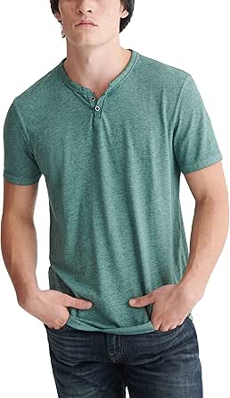 Lucky Brand Mens Venice Burnout Notch Neck Tee