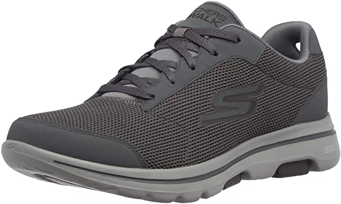 Skechers Men's Gowalk 5 Demitasse-Textured Knit Lace Up Performance Walking Shoe Sneaker