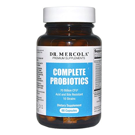 Dr. Mercola Complete Probiotics 60 - 30 Servings - 2 Bottles - Twice Daily Probiotic Supplement - 70 Billion CFU - Acid & Bile Resistant - Promotes Digestive Health and Supports Immune System