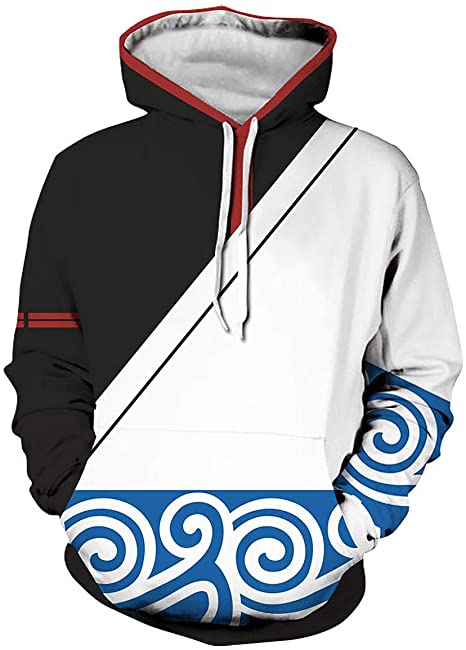 CHENMA Men Cosplay Gintama 3D Print Pullover Hoodie Full-Zip Bomber Jacket with Front Pocket