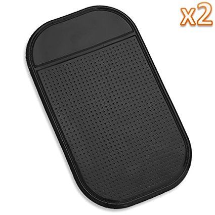 niceEshop(TM) 2pcs x Universal Magic Anti-Slip Mat / Dashboard Sticky Pad For iPhone4/5 / Samsung / HTC / GPS -Black