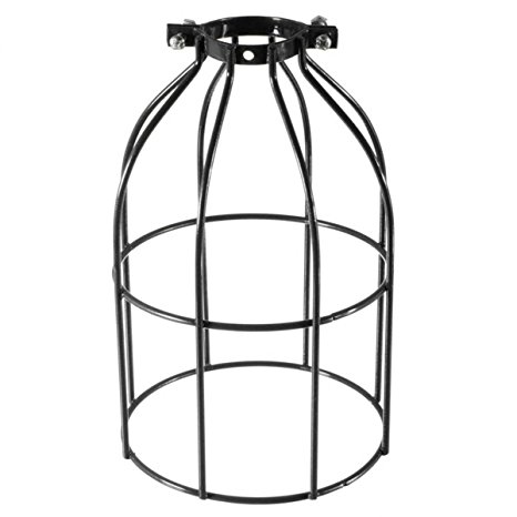 KINGSO E27 Black Steel Bulb Guard Clamp On Metal Lamp Cage For Vintage Trouble Light Industrial