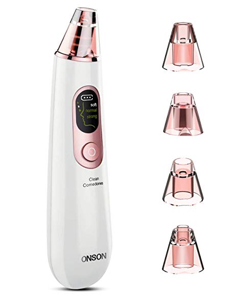 ONSON Blackhead Remover,Pore Vacuum Acne Comedo Removal Cleaner Electric Suction Tool and LED Display Beauty Device for Women and Men