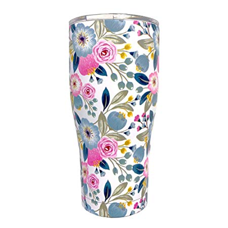 Inspring Stainless Steel Tumbler Vacuum Insulated Tumbler Floral Tumbler with Lid, 30oz