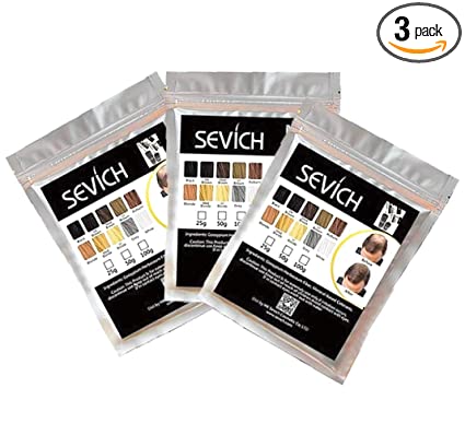 Sevich All Hair Building Fiber Refill Bag (75 g, Black) - Pack of 3