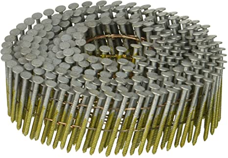 BOSTITCH Siding Nails, Wire Collated Coil, Thickcoat Galvanized, Round Head, 15-Degree, Ring Shank, 1-1/4-Inch x .080-Inch, 4200-Pack (C3R80BDG)
