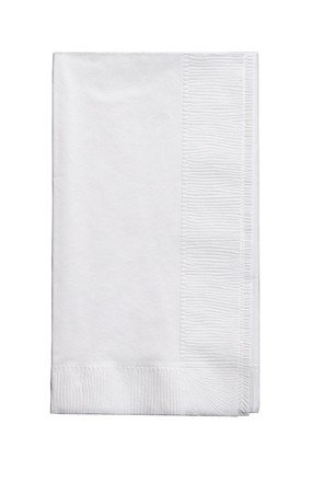 Creative Converting 50 Gorgeous White Dinner Napkins for Wedding, Party, Bridal or Baby Shower, Disposable Bulk Supply Quality