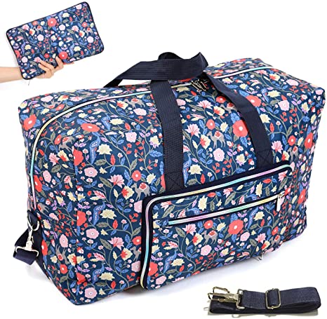 22" Foldable Large Travel Duffel Duffle Bag Overnight Carryon Weekend Bag Shoulder Bag Water Rresistant 8 Color Choices