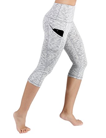 ODODOS High Waist Out Pocket Yoga Pants Tummy Control Workout Running 4 Way Stretch Yoga Leggings