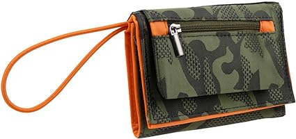 RED X Boys Teenagers Nylon Camouflage Sports Wallet Secure Strap (Green)