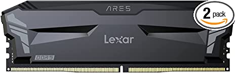 Lexar ARES 32GB Kit (16GBx2), DDR5 5200 MHz OC DRAM Desktop Memory for Gaming, Gray (LD5CU016G-R5200GD2A), Amazon Exclusive