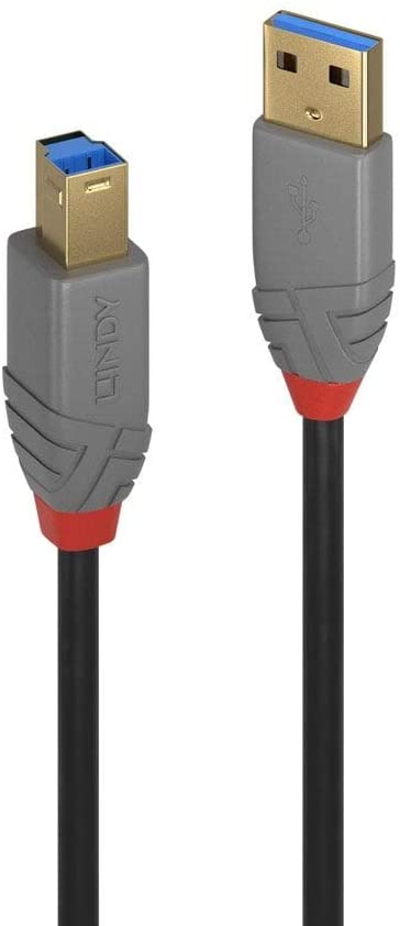 LINDY 36740 USB 3.0 Type A to B Cable - Anthra Line Black, 0.5m