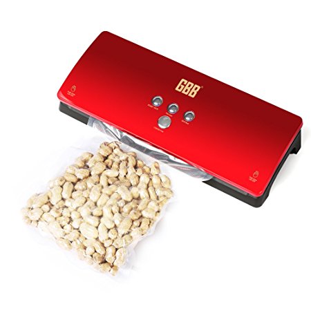 GBB Food Vacuum Sealer Machines Fresh Storage System Super Quiet Fully Automatic Hands-Free – Red