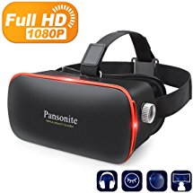Pansonite 3D VR Glasses Virtual Reality Headset for Games & 3D Movies, Upgraded & Lightweight with Adjustable Pupil and Object Distance for IOS and Android Smartphone