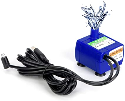 YOUTHINK Submersible Water Pump for 2.4L Pet Fountain with LED Light with 5.9ft Power Cable, Replacement Pump Cat Fountain
