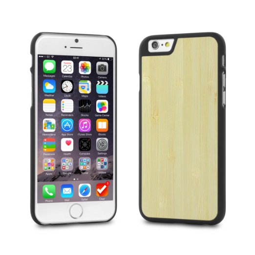 Cover-Up #WoodBack Real Wood Matt Black Case for iPhone 6 / 6s - Bamboo