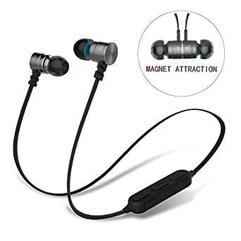 Bluetooth Earbuds,V4.0 Magnetic Wireless Earbuds Bluetooth Headphones Sport In-Ear Earphones with Mic Volume Control.