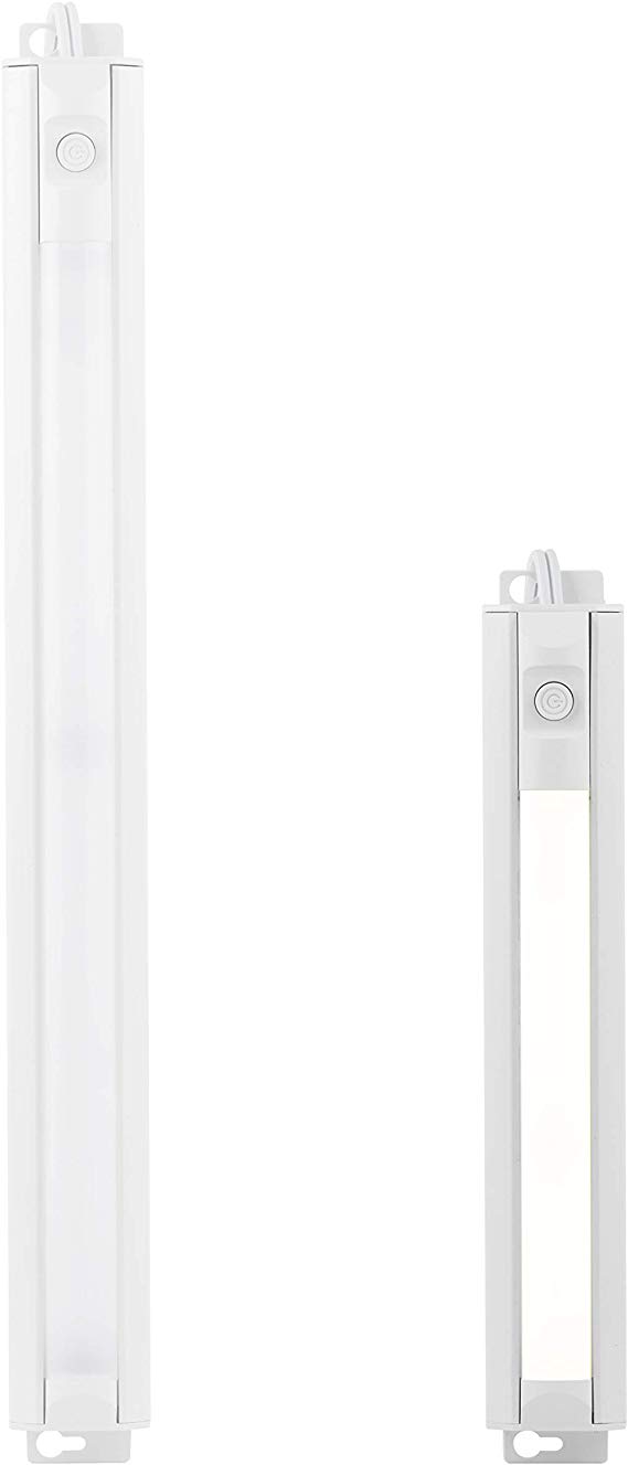 Honeywell 10in. LED Fixture, Bar, Flat Plug, Slim, Switch, Warm Bright, Closet, Cabinet Lighting, 44127, 10 in, White