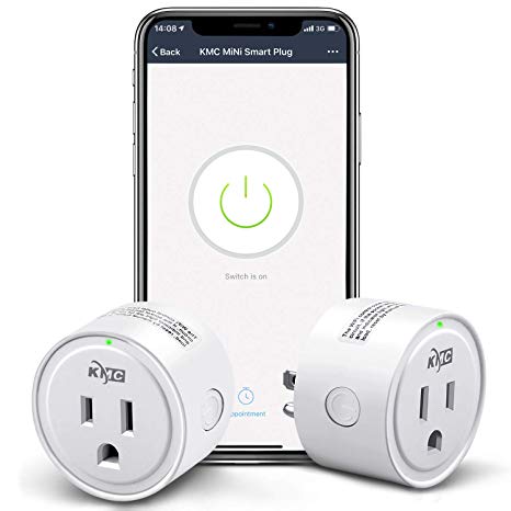 Smart plug, KMC Mini Wifi Outlet Compatible with Alexa, KMC Home & IFTTT,Smart Life, No Hub Required, Remote Control Your Home Appliances from Anywhere, ETL Certified(2 Pieces)