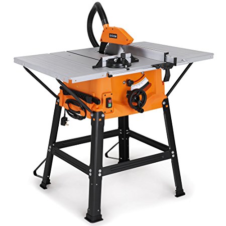 VonHaus 1800W 10” (250mm) Table Saw With 5500rpm Underframe - Circular Mitre Function – High Spec with Attachable Table Sides – Make Longitudinal & Angle Cuts with Carbide-Tipped Saw Blade Fixable