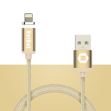 Netdot Magnetic Braided Charging Cable Adapter for Iphone DeviceGold