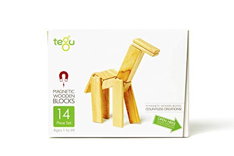 14 Piece Tegu Magnetic Wooden Block Set, Natural