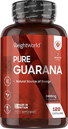 PURE GUARANA - 100% Guarana Naturel - Puissant Énergisant - Contre la Fatigue - Motivation - Performances Physiques et Mentales - Enrichi en Vitamines et Minéraux - 90 Gélules -Végan- par MaxMedix