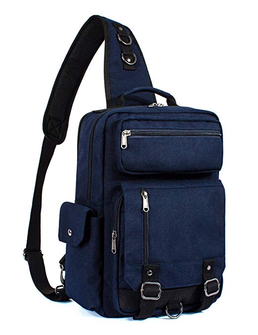 Leaper Messenger Bag Water-Resistant Sling Bag Outdoor Cross Body Bag Dark Blue
