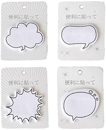ERCENTURY Creative Sticky Notes in 4 Different Dialogue Shapes (30 Sheets per Shape, 120 Sheets in Total)