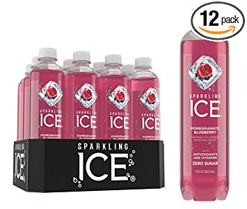 Sparkling Ice Pomegranate Blueberry Sparkling Water, with Antioxidants and Vitamins, Zero Sugar, 17 Ounce Bottles (Pack of 12)